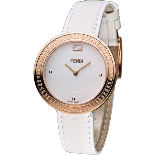 芬迪 FENDI MY WAY 輕盈美學時尚腕錶 F350534041 白x玫瑰金色