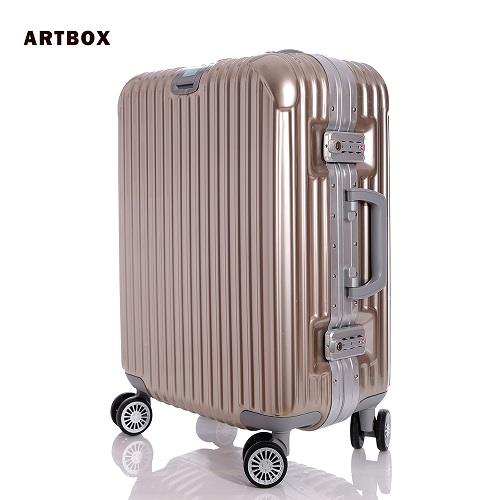 【ARTBOX】以太行者 20吋PC鏡面鋁框行李箱(香檳)