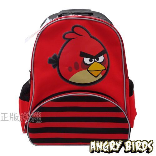 Angry Birds憤怒鳥 俏皮安全反光護背書包(紅色)