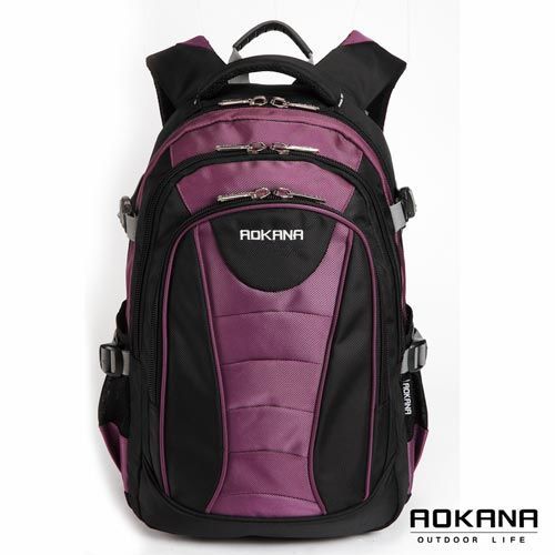 【AOKANA奧卡納】城市潮男 電腦後背包 防潑水背包(紫色68-048)