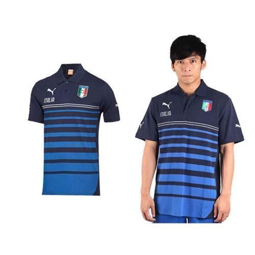 【PUMA】男短袖POLO衫- 短袖T恤 世界盃足球賽 義大利 丈青藍