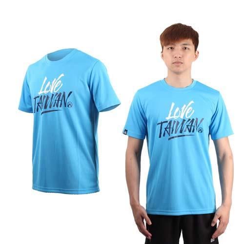 【FIRESTAR】男短袖T恤-圓領 吸濕排汗 短T 慢跑 籃球 台灣製 水藍白黑