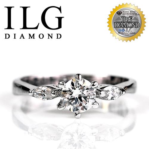 ILG鑽-頂級八心八箭擬真鑽石戒指-幸福感動款 主鑽約50分-RI001 時尚魅力女朋友最愛