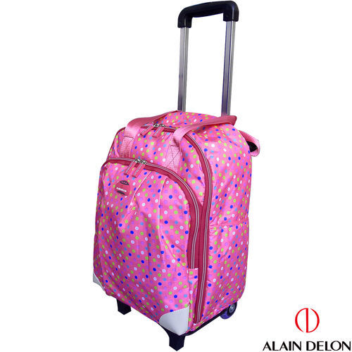 ALAIN DELON~亞蘭德倫 可拆式多功能拉桿旅行袋(粉紅點)