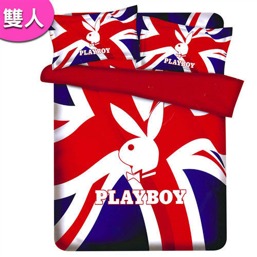 【PLAYBOY】倫敦時尚法蘭絨雙人床包被套四件組(B0607-BM)