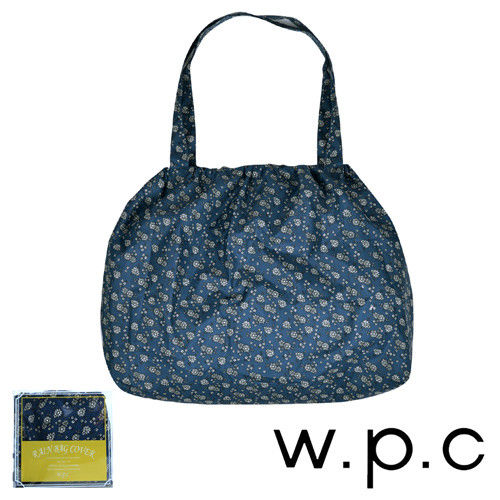 【w.p.c】時尚包包雨衣/束口防雨袋(藍底小花)