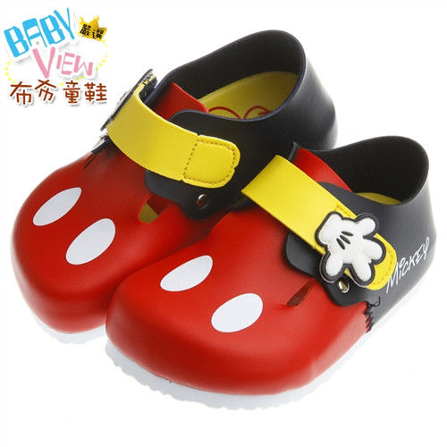 《布布童鞋》Disney迪士尼90週年限定版米奇手套歐風氣墊懶人拖鞋(15~20公分)MJJ706D