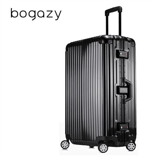 【Bogazy】迷幻森林 29吋鋁框PC鏡面行李箱(尊榮黑)