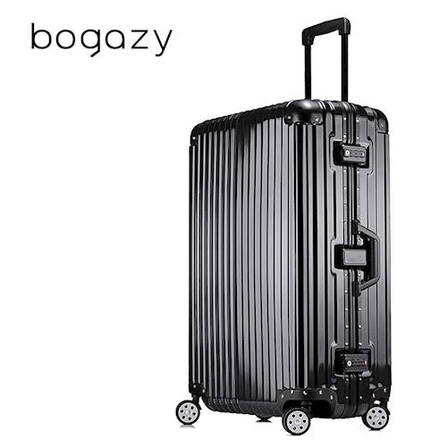 【Bogazy】迷幻森林 26吋鋁框PC鏡面行李箱(尊榮黑)