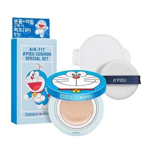 韓國 APIEU 高保濕空氣感氣墊粉餅 1+1 哆啦A夢聯名限量版