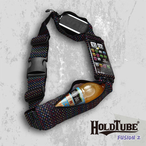 【HOLDTUBE】運動腰帶-三口袋(可拆手機袋)-甜點彩虹