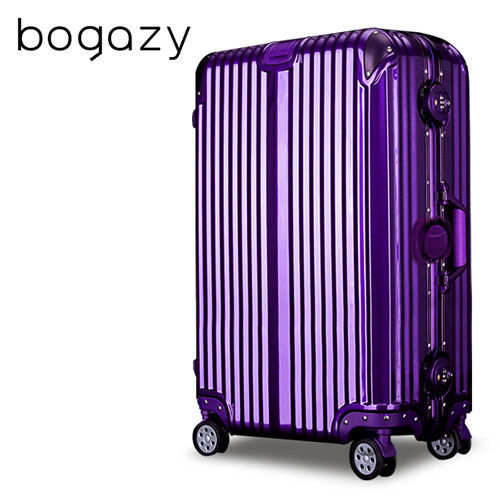 【Bogazy】魅惑天空 29吋鋁框PC鏡面行李箱(深情紫)