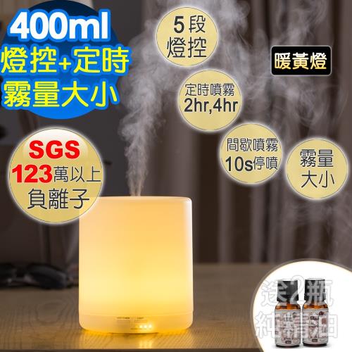 【Warm】 燈控/定時超音波負離子水氧機W-150Y(暖黃燈)+贈來自澳洲單方純精油10mlX2瓶