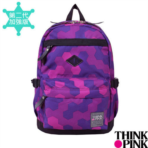 THINK PINK - 義大利品牌 幻彩系列 第二代加強版 輕量後背包 - 幾何紫