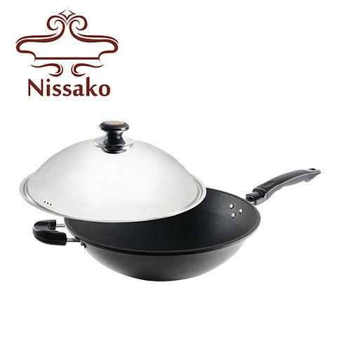 Nissako 遠紅外線陶瓷不沾炒鍋36cm含蓋