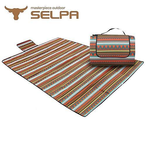 【韓國SELPA】防水雙面可用繽紛野餐墊 (加大型)
