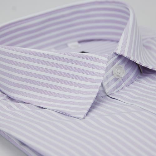 【金安德森】紫色寬排紋窄版長袖襯衫
