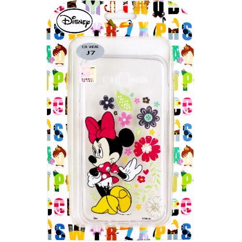 【Disney】Samsung Galaxy J7  花朵系列 彩繪透明保護軟套-米妮