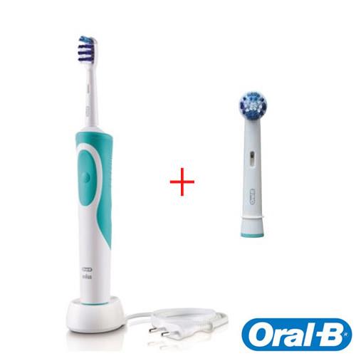 超值組↘德國百靈Oral-B-3D三重掃動電動牙刷T12+杯型軟毛刷頭EB20一支