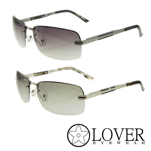 【Lover】精品半框金屬太陽眼鏡(9123 兩色選擇)