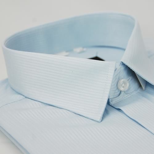 【金安德森】藍色暗紋窄版短袖襯衫