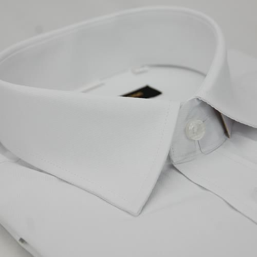 【金安德森】白色細斜紋窄版短袖襯衫