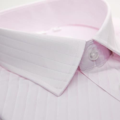 【金安德森】粉紅色斜條紋窄版短袖襯衫