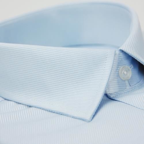【金安德森】藍色細斜紋窄版長袖襯衫