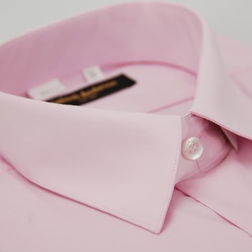 【金安德森】粉紅色基本款長袖襯衫