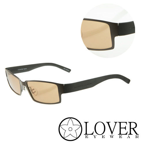 【Lover】精品長方全框褐色太陽眼鏡(L-8470-A)