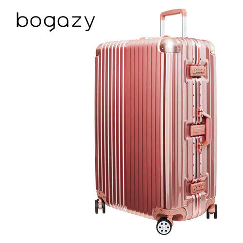 【Bogazy】迷幻森林 29吋鋁框PC鏡面行李箱(玫瑰金)