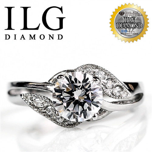 ILG鑽-頂級八心八箭擬真鑽石戒指-編織幸福款RI030 主鑽約1.25克拉 貴婦最愛