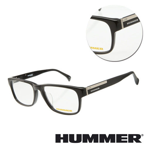 【HUMMER】方形板材黑色金邊條光學眼鏡(02-H2-313x-C1)