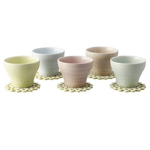 日本 MARUSAN 美濃燒手作彩虹陶瓷杯組 - 小(5入一組)