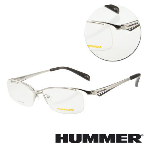 【HUMMER】鈦金屬眉框銀色光學眼鏡(H1-1000-C2)