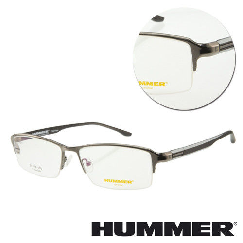 【HUMMER】鈦金屬半框槍色光學眼鏡(H07-30013-C03)