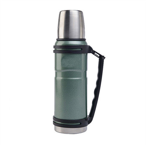 PUSH!戶外旅遊休閒用品不銹鋼真空保溫瓶保溫杯水壺1200ml P84-綠色