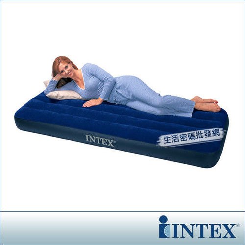 【INTEX】單人型植絨充氣床墊(寬76cm) (68950)-行動