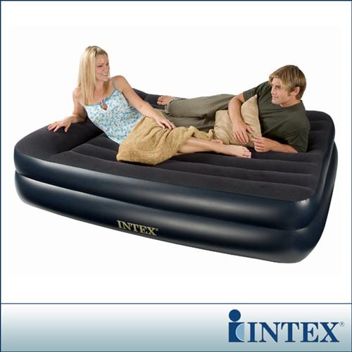 【INTEX】舒適雙層-雙人加大充氣床-寬152cm (66720)