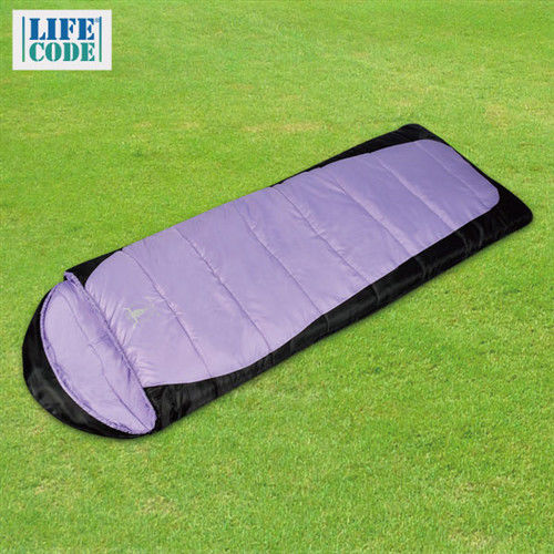 【APC】秋冬加長加寬可拼接全開式睡袋(雙層七孔棉)-紫黑色_SGS檢驗合格-行動