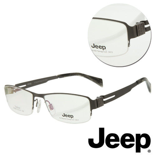 【JEEP】純鈦半框槍色光學眼鏡(J-F8006-C2)