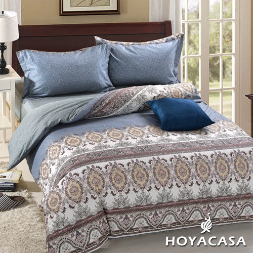 HOYACASA 君典生活 加大四件式純棉兩用被床包組