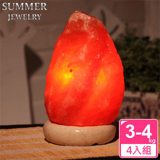 【SUMMER寶石】《超值4入組》3-4kg喜馬拉雅山玫瑰鹽燈(超值回饋-居家必備)