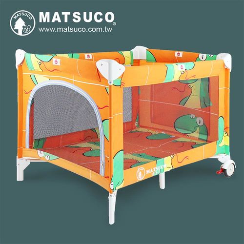 【瑪芝可Matsuco】多功能平邊收折遊戲床(PY840-小龍寶貝)　附：蚊帳／床墊／收納袋