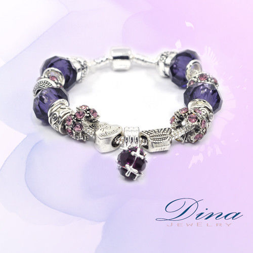 DINA JEWELRY蒂娜珠寶  神秘艷紫 潘朵拉風格 設計手鍊