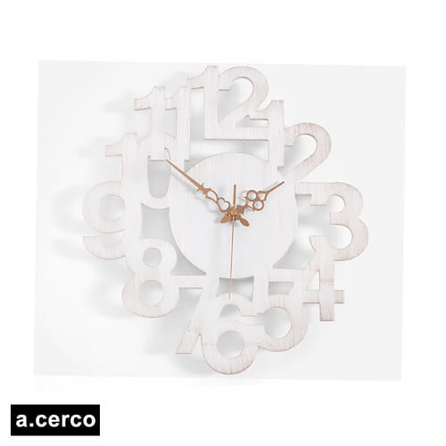 【a.cerco】NUMERIC LINK 立體數字造型掛鐘 (復古白)