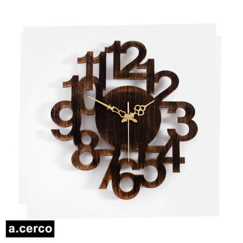 【a.cerco】NUMERIC LINK 立體數字造型掛鐘 (復古黑)