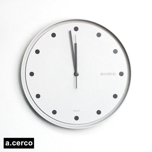 【a.cerco】北歐極簡風時鐘 (灰點)