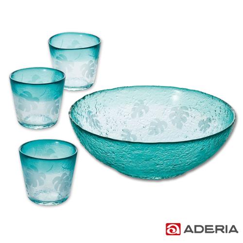 【ADERIA】日本進口津輕系列冷麵專用玻璃碗4件套組