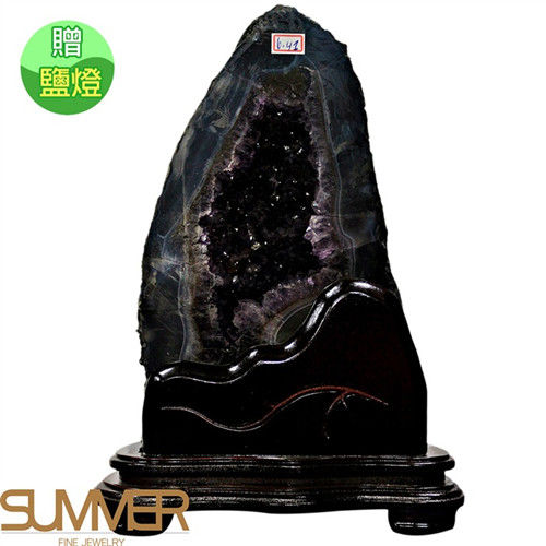【SUMMER寶石】《6.4kg》巴西3A天然紫晶洞《加贈鹽燈》(1122-05)